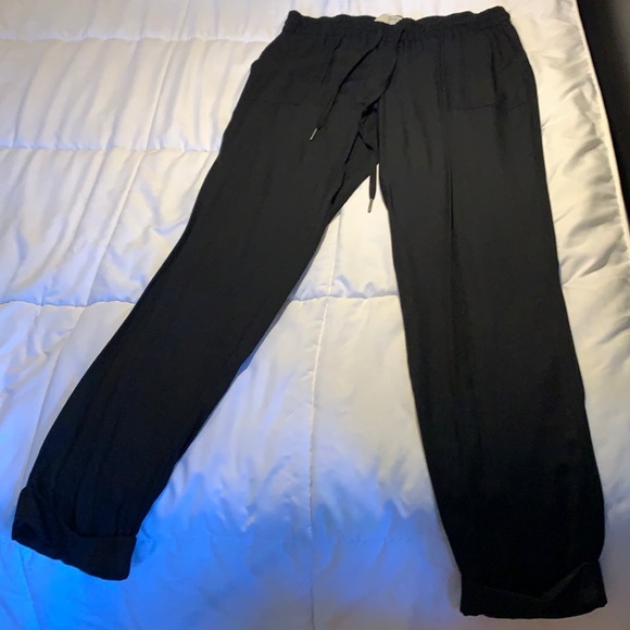Joie Black Silk Blend Joggers - Picture 1 of 4